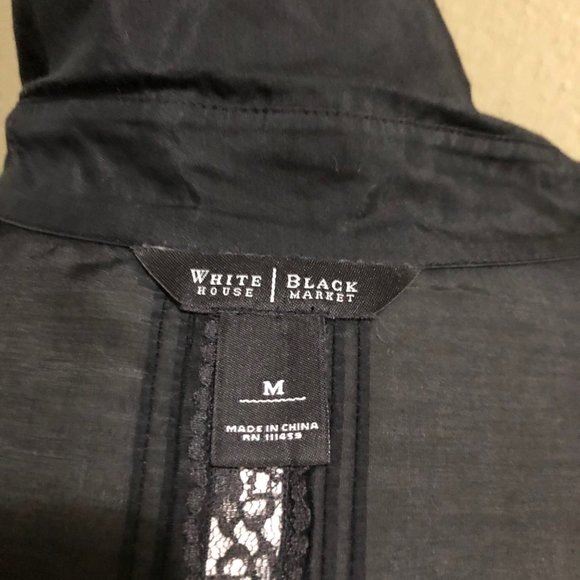 Unique Black Long sleeve tunic blouse lace insets - Picture 9 of 10